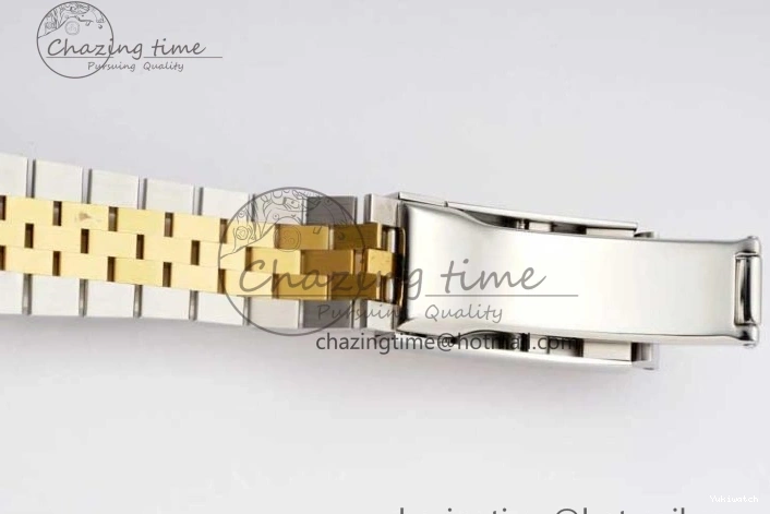 DIWF 904L SA3235 1:1 YG DateJust on Steel Bracelet Jubilee 36mm Best SS Markers Gray Dial Edition Green 0404